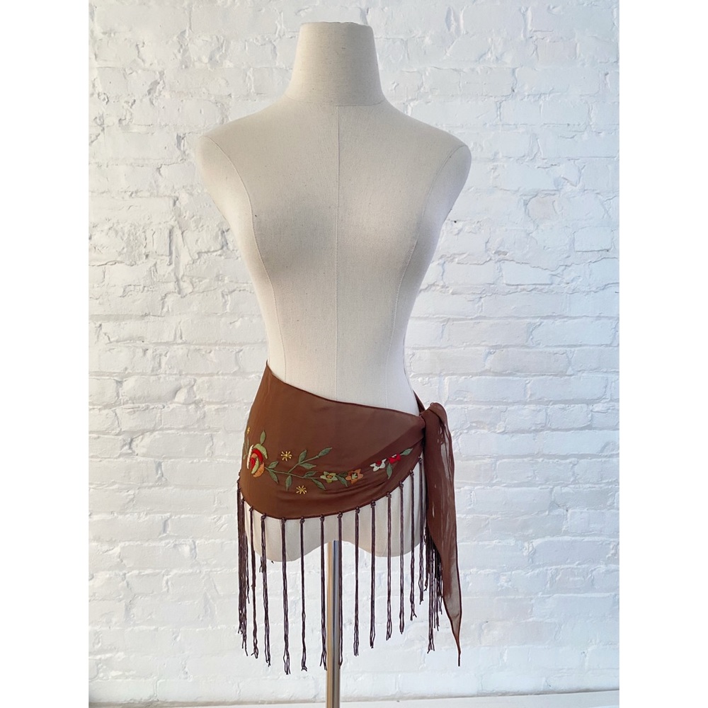 Vintage 90s Fringed Retro Scarf Belt